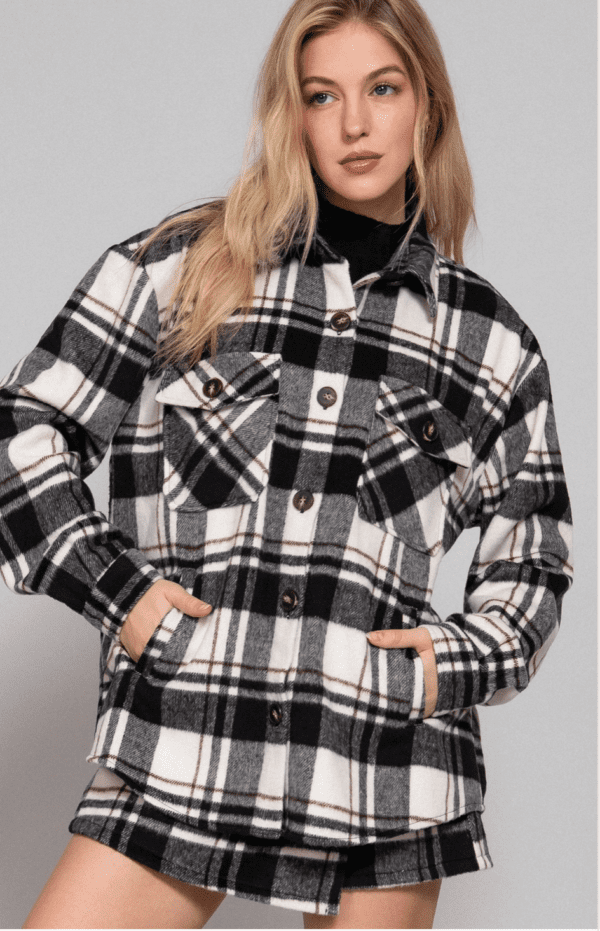 Plaid Button Down Jacket - Image 2